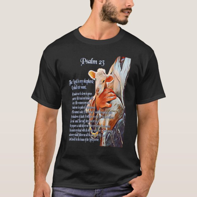 Camiseta Salmo 23 Escritura Cristã De Bíblias O Senhor É Me (Frente)