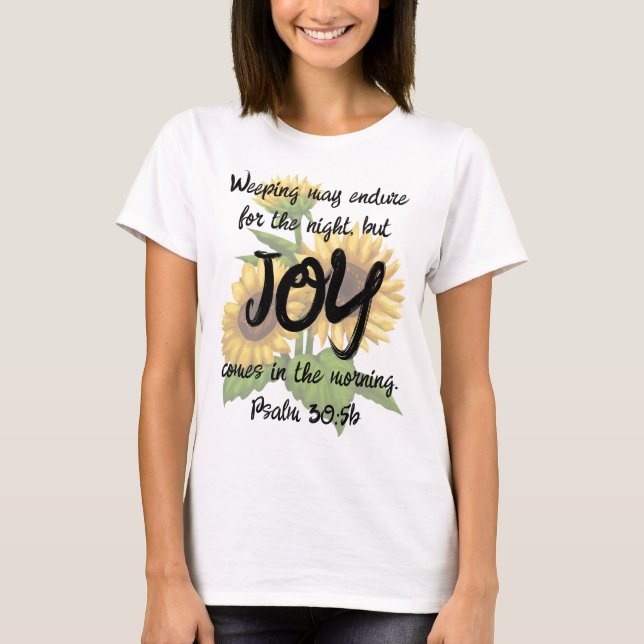 Camiseta Salmo 30:5b T-Shirt - Joy in the Morning (Frente)