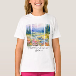 Camiseta Salmo 42:1 Como o Deer Nature Brushstrokes