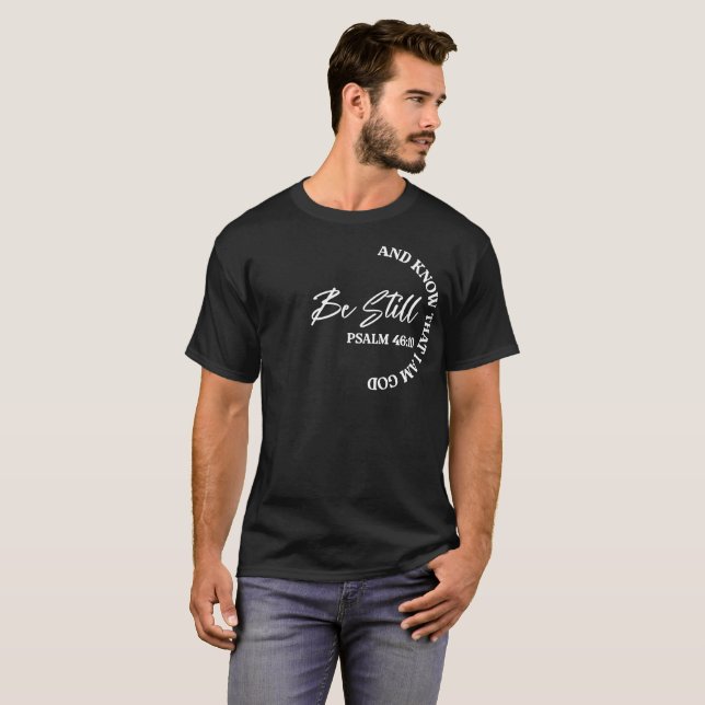 Camiseta Salmo 46:10 | Citação religiosa cristã (Frente Completa)