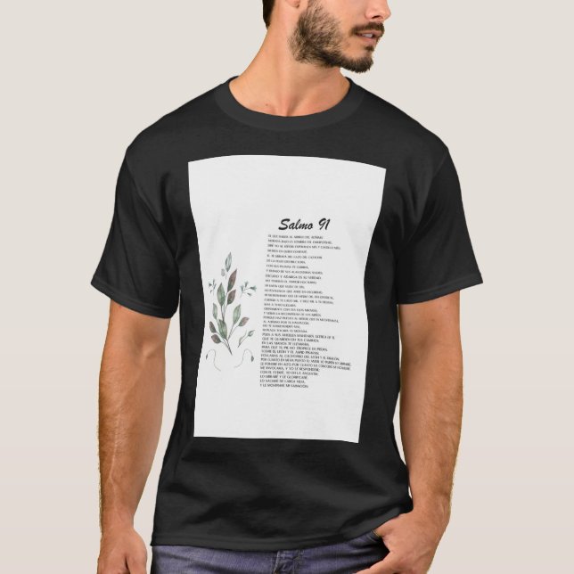 Camiseta Salmo 91, Bíblia espanhola Verse  (Frente)