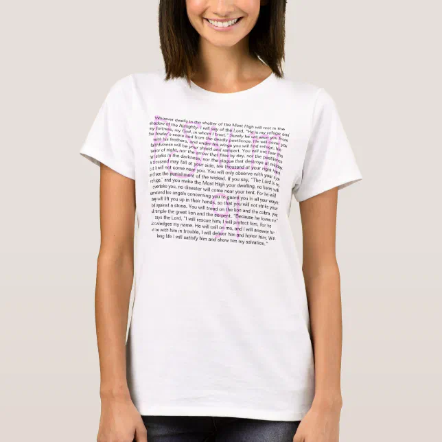 CAMISETA SALMO 91 - FEMININA - Tudo Camisetas