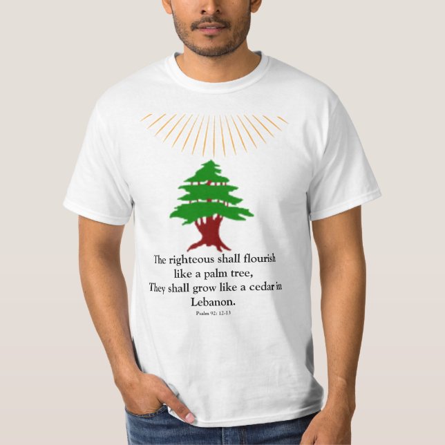 Camiseta Salmo 92: 12-13 Cedro do Líbano (Frente)