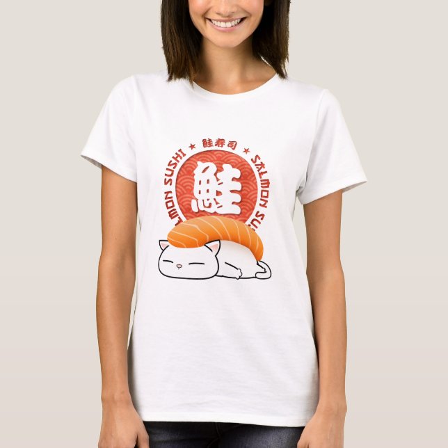 Camiseta Salmon Sushi Cat (Frente)
