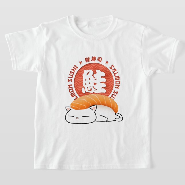 Camiseta Salmon Sushi Cat (Postura )