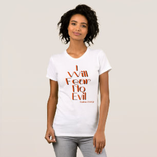 Camiseta Salmos 23:4 Bíblia Verso Citação T-Shirt Feminino
