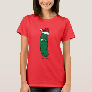 Camiseta Salmoura de aneto do Natal que veste um chapéu do
