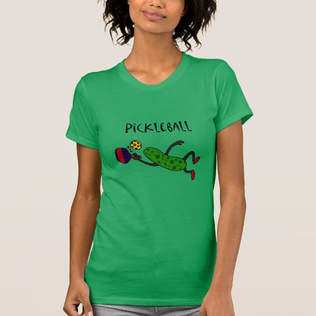 Camiseta Salmoura engraçada do pulo que joga Pickleball (Frente)