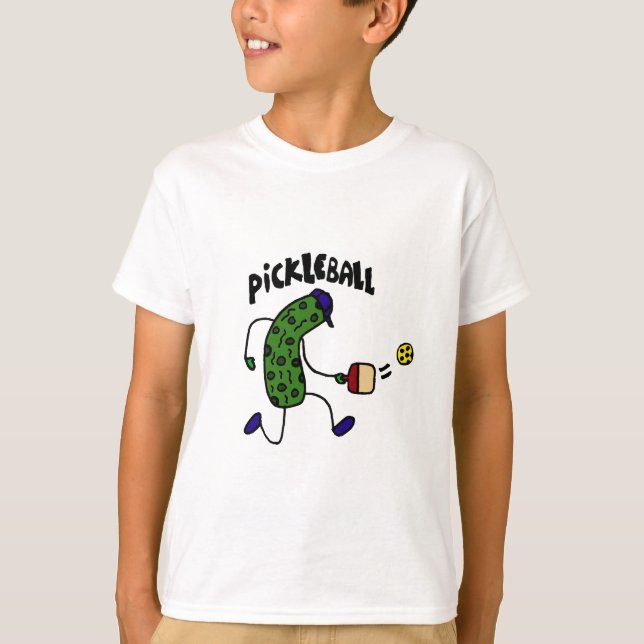 Camiseta Salmoura engraçada que joga Pickleball (Frente)