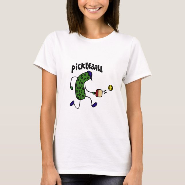 Camiseta Salmoura engraçada que joga Pickleball (Frente)