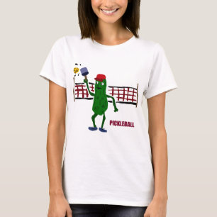 Camiseta Salmoura engraçada que joga Pickleball com arte