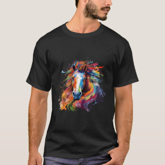 Camiseta Salpico de Cavalo Pônei Faroês Colorido