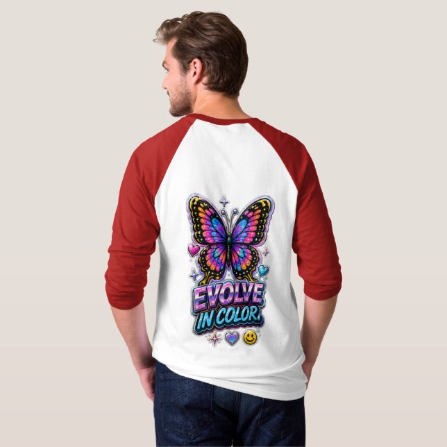 Camiseta Salpico de Cor Vibrante  (Parte Traseira Completa)