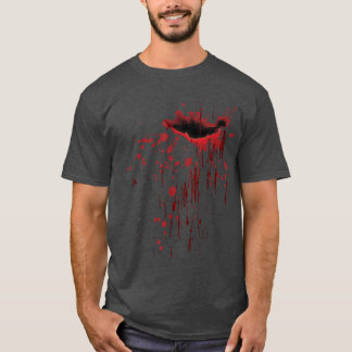 Camiseta Salpico de Sangue Manchado de Sangue Zumbi de Hall