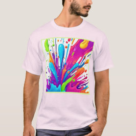 Camiseta Salpicos de Tinta Líquida Colorida
