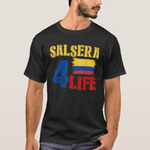 Camiseta Salsa Colombiana Gift, Orgulho de Bandeira da Colô