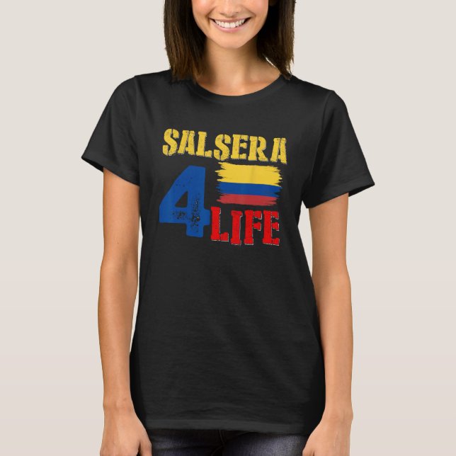 Camiseta Salsa Colombiana Gift, Orgulho de Bandeira da Colô (Frente)