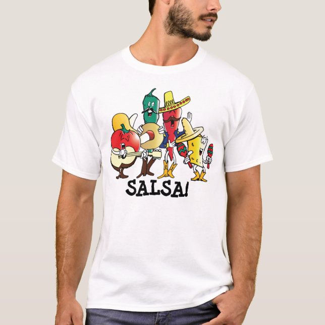 Camiseta Salsa! T-shirt mexicano Cinco de Mayo do Mariachi (Frente)
