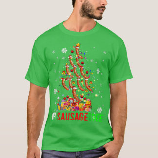Camiseta Salsicha Árvore Engraçada Árvore Xmas Papais noeis