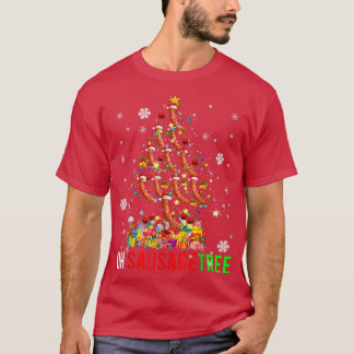 Camiseta Salsicha Árvore Engraçada Árvore Xmas Papais noeis