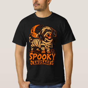Camiseta Salsicha Assustadora Dachshund Múmia Halloween Dox