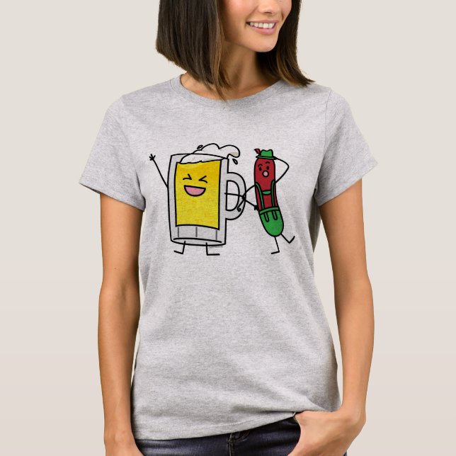 Camiseta Salsicha de cerveja Octoberfest Oktoberfest (Frente)