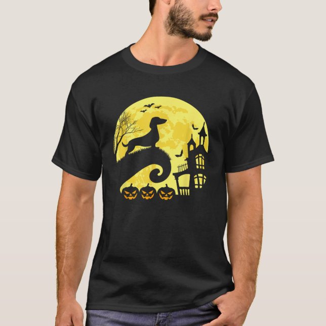 Camiseta Salsicha de Dachshund do Dia das Bruxas (Frente)