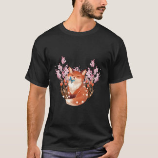 Camiseta Salsicha de Flores do Flor de Raposa Japonês Sakur
