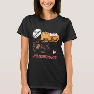 Camiseta Salsicha do Cão-Vinho Antidepressivos Do Cão-Vinho