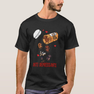 Camiseta Salsicha do Cão-Vinho Antidepressivos Do Cão-Vinho