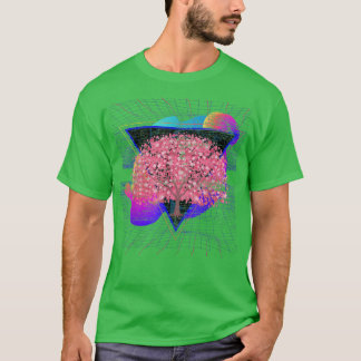 Camiseta Salsicha do Japão Sakura Árvore Vaporwave Cherry B
