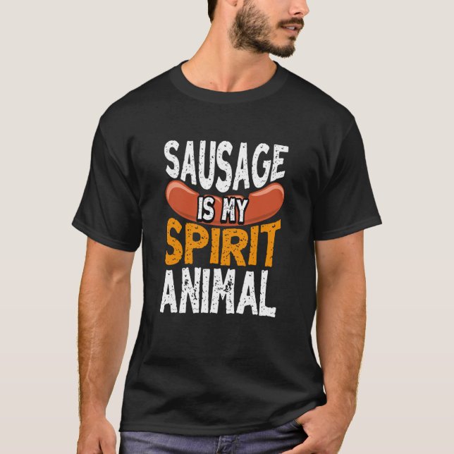 Camiseta Salsicha é o meu churrasco de fumante de animais. (Frente)