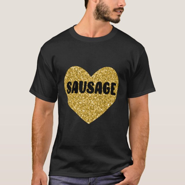 Camiseta Salsicha Eu Adoro Carne De Comida De Salsicha (Frente)