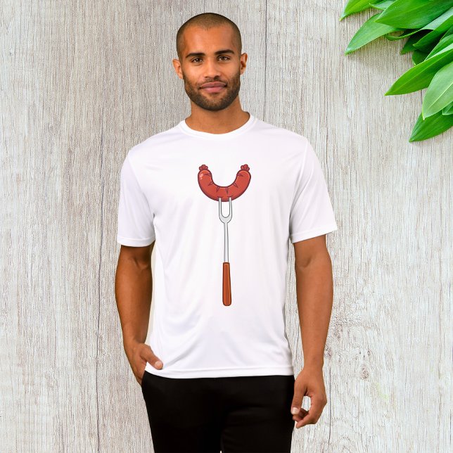 Camiseta Salsicha Grelhada em Garfo de Churrasco (Criador carregado)