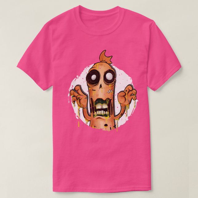 Camiseta Salsicha zombie (Frente do Design)