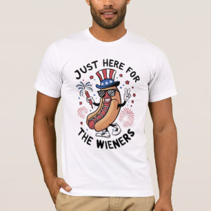 Camiseta Salsichas do 4 de Julho EUA Bandeira Americana Pat