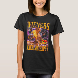Camiseta Salsichas Me Fazem Feliz Cachorro Engraçado Amante