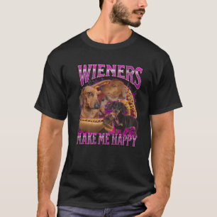 Camiseta Salsichas Me Fazem Feliz Engraçado Ofensivo Dachsh