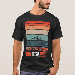Camiseta Salt Lake City Utah USA Retro Vintage Sunset Skyli