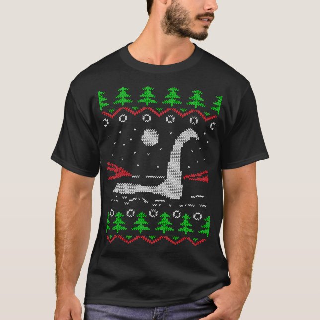 Camiseta Salta de Natal Feia do Monstro do Ness (Frente)