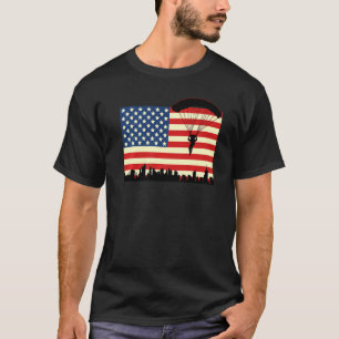 Camiseta Saltador Americano de Paraquedas Paraquedismo Para