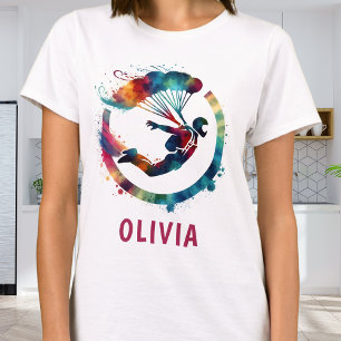 Camiseta Saltador de Paraquedas Colorido Personalizado em A