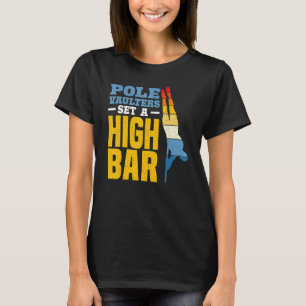 Camiseta Saltadores com vara estabelecem uma barra alta Sal