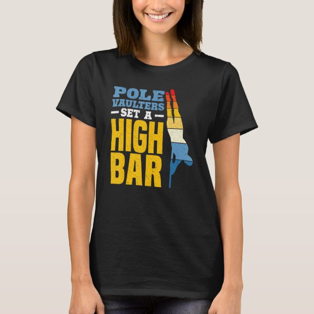 Camiseta Saltadores com vara estabelecem uma barra alta Sal (Frente)
