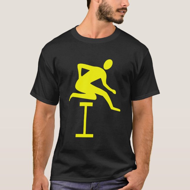 Camiseta Saltando obstáculos - Amarelo (Frente)