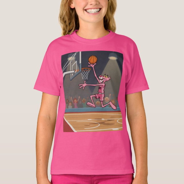 Camiseta Saltando para a Diversão com Pantera Cor-de-Rosa (Frente)