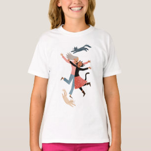 Camiseta Saltar de Alegria Amigas Divertidas e Gatas Meni