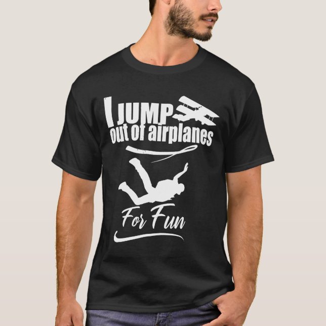 Camiseta Saltar de Aviões Presente de Paraquedismo (Frente)