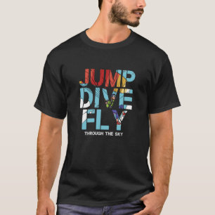Camiseta Saltar Mergulhar Voar Pelo Céu Pára-quedismo Salto