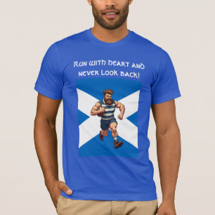 Camiseta Saltire Escocês e Corredor de Rugby